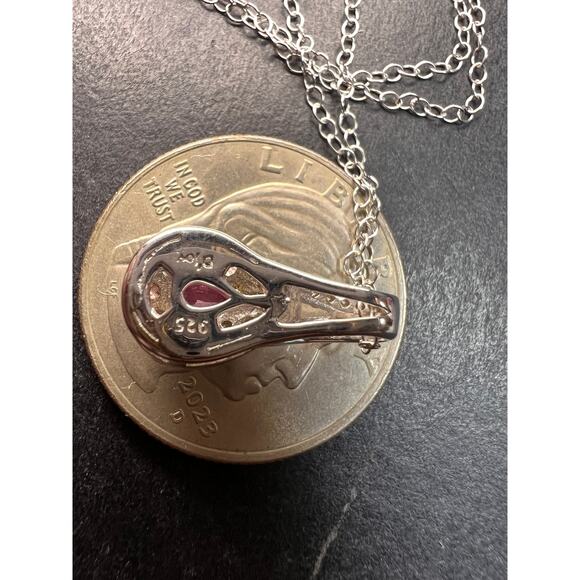 NEW purple multi sapphire sterling silver pendant and chain - Picture 6 of 15